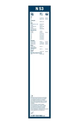 Torkarblad, Fram, Passagerarsida Bosch Twin 3 397 018 964 BOSCH