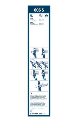 Torkarblad, Fram Bosch Twin 3 397 118 305 BOSCH