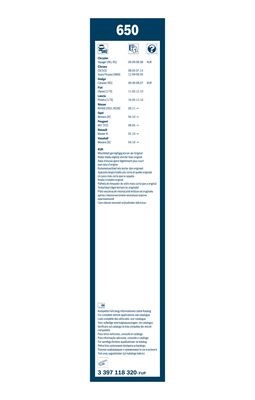 Torkarblad, Fram Bosch Twin 3 397 118 320 BOSCH