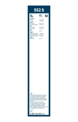 Torkarblad, Fram Bosch Twin 3 397 118 427 BOSCH