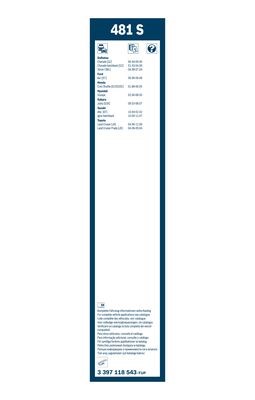 Torkarblad, Fram Bosch Twin 3 397 118 543 BOSCH