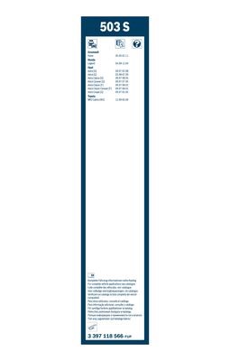 Torkarblad, Fram Bosch Twin 3 397 118 566 BOSCH