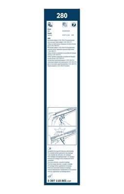 Torkarblad, Fram Bosch Twin 3 397 118 801 BOSCH