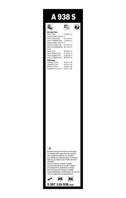 Flatblade-torkarblad, Fram, Sidoinstallation BOSCH