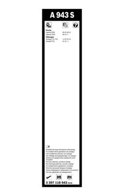 Flatblade-torkarblad, Fram Bosch 3 397 118 943 BOSCH