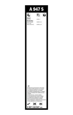 Torkarblad, Fram, Sidoinstallation Bosch 3 397 118 947 BOSCH