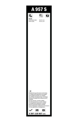 Flatblade-torkarblad, Fram Bosch 3 397 118 957 BOSCH Flatblade-torkarblad, Fram Bosch 3 397 118 957 BOSCH