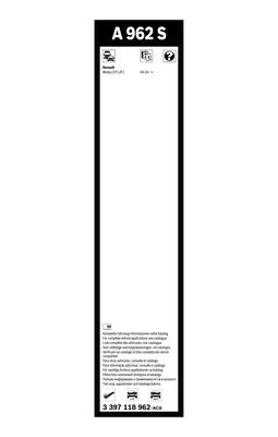Torkarblad, Fram Bosch 3 397 118 962 BOSCH Torkarblad, Fram Bosch 3 397 118 962 BOSCH