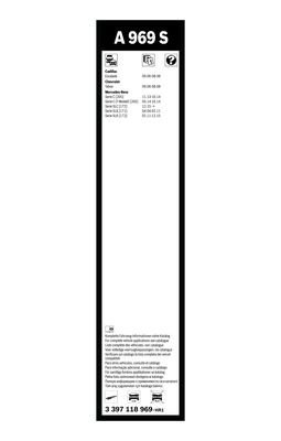 Flatblade-torkarblad, Fram Bosch 3 397 118 969 BOSCH