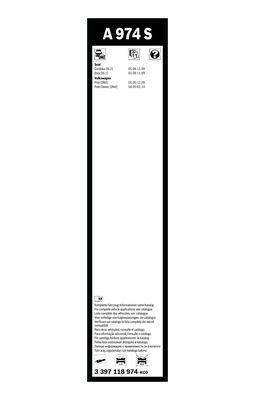 Flatblade-torkarblad, Fram Bosch 3 397 118 974 BOSCH