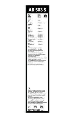 Torkarblad, Fram Bosch Aerotwin Retrofit 3 397 118 993 BOSCH