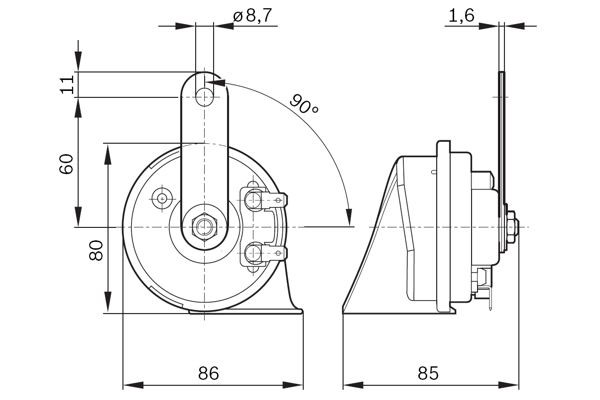 Signalhorn Bosch 9 320 335 007 BOSCH