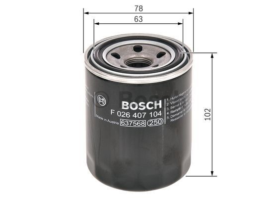 Oljefilter Bosch F 026 407 104 BOSCH