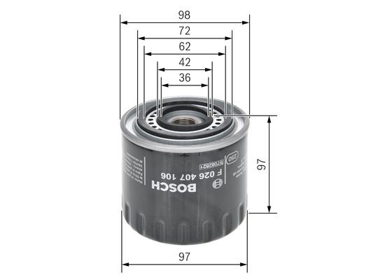 Oljefilter Bosch F 026 407 106 BOSCH