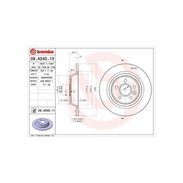 Bromsskiva, Bakaxel BREMBO