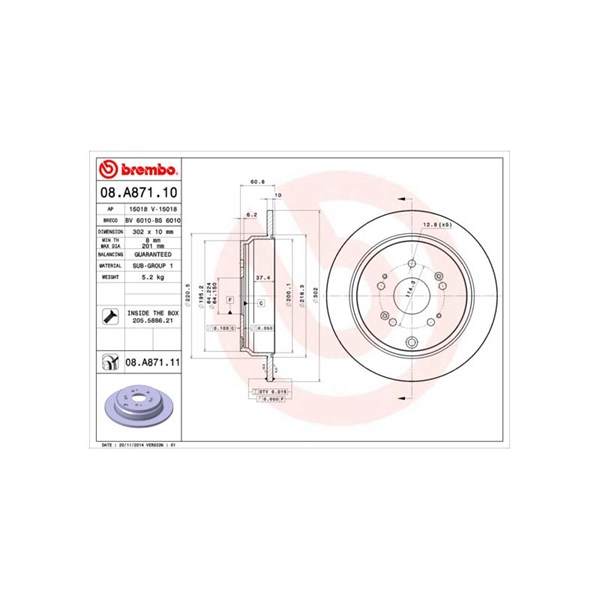 Bromsskiva, Bakaxel BREMBO