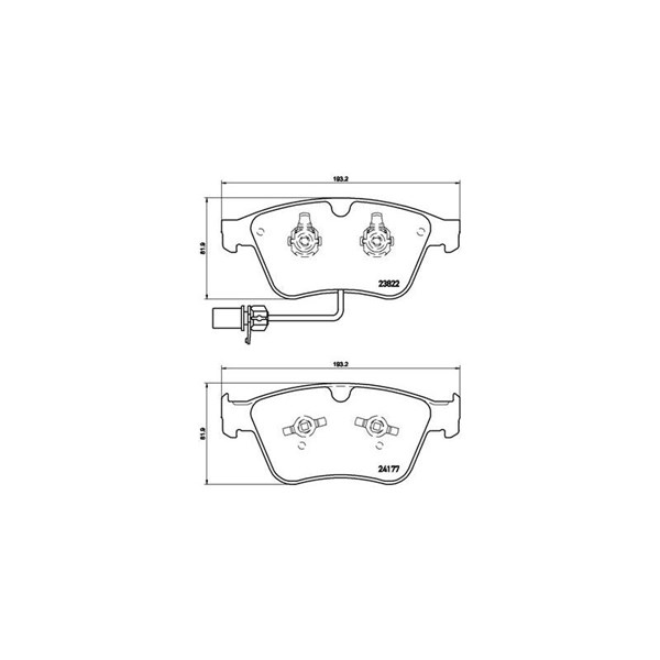 Bromsbeläggsats, Framaxel Brembo P 05 003 BREMBO