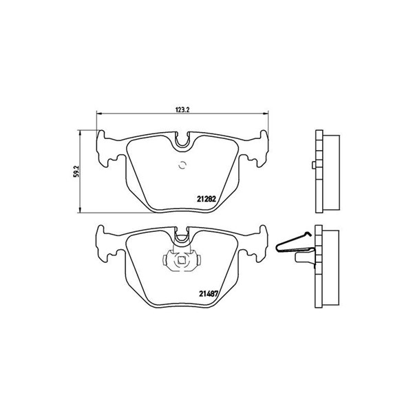 Bromsbeläggsats, Bakaxel Brembo P 06 020 BREMBO