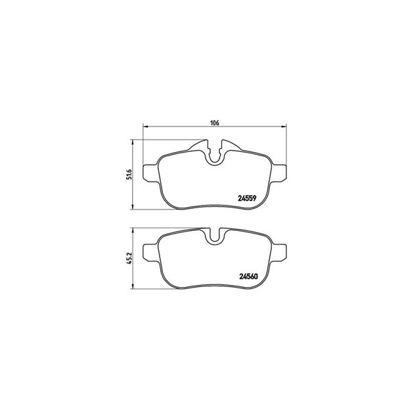 Bromsbeläggsats, Bakaxel Brembo P 06 062 BREMBO