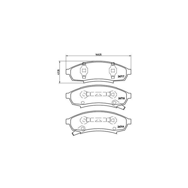 Bromsbeläggsats, Framaxel Brembo P 07 003 BREMBO