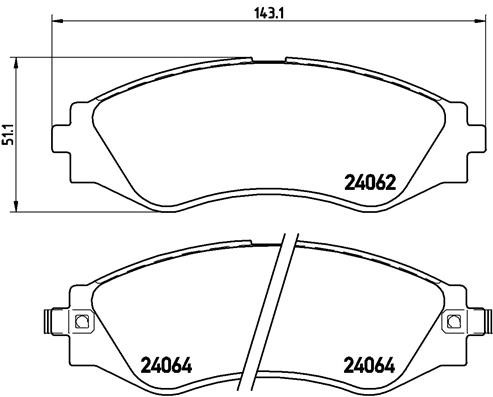 Bromsbeläggsats, Framaxel Brembo P 10 006 BREMBO