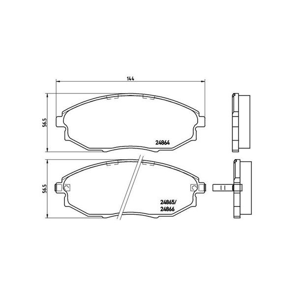 Bromsbeläggsats, Framaxel Brembo P 10 007 BREMBO