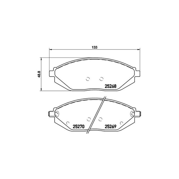 Bromsbeläggsats, Framaxel Brembo P 10 054 BREMBO Bromsbeläggsats, Framaxel Brembo P 10 054 BREMBO