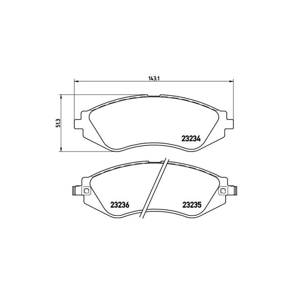 Bromsbeläggsats, Framaxel Brembo P 15 002 BREMBO