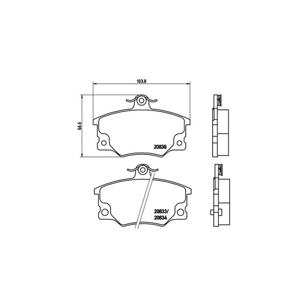 Bromsbeläggsats, Framaxel Brembo P 23 017 BREMBO