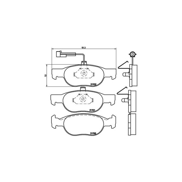Bromsbeläggsats, Framaxel Brembo P 23 057 BREMBO
