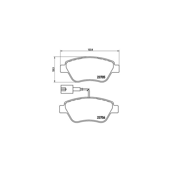 Bromsbeläggsats, Framaxel Brembo P 23 085 BREMBO