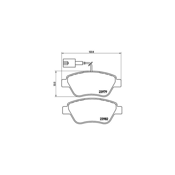 Bromsbeläggsats, Framaxel Brembo P 23 108 BREMBO