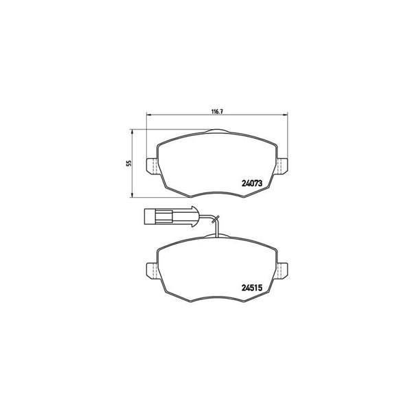 Bromsbeläggsats, Framaxel Brembo P 23 127 BREMBO