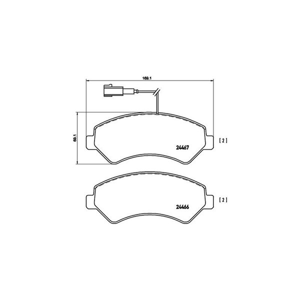 Bromsbeläggsats, Framaxel Brembo P 23 136 BREMBO