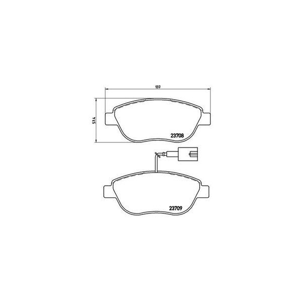 Bromsbeläggsats, Framaxel Brembo P 23 137 BREMBO