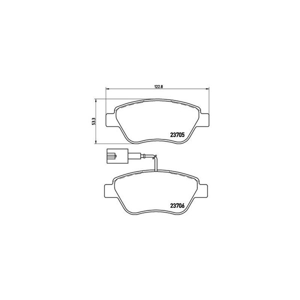Bromsbeläggsats, Framaxel Brembo P 23 141 BREMBO