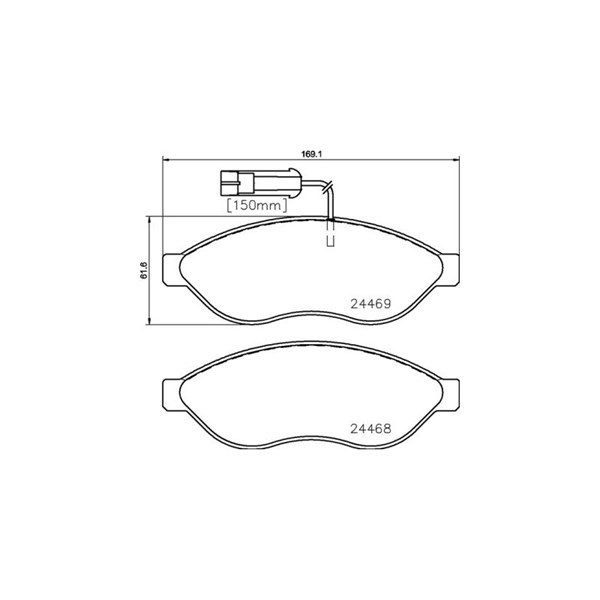 Bromsbeläggsats, Framaxel Brembo P 23 144 BREMBO