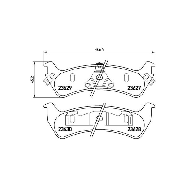 Bromsbeläggsats, Bakaxel Brembo P 24 042 BREMBO