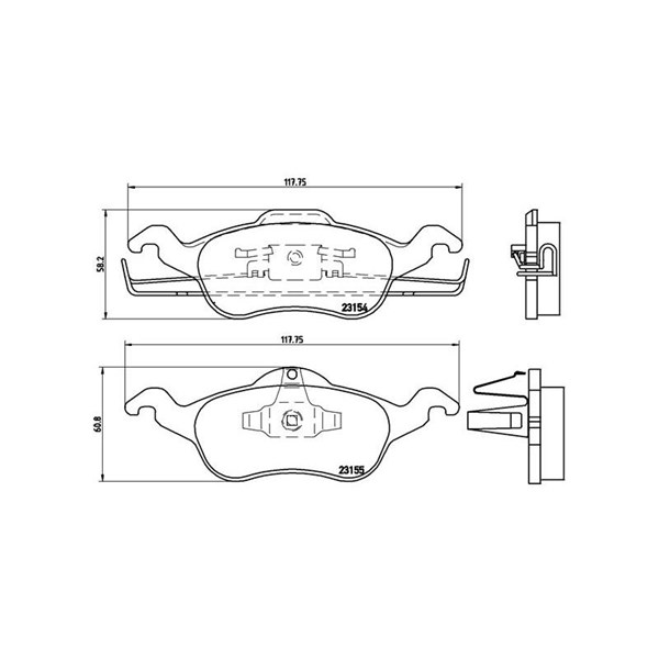 Bromsbeläggsats, Framaxel Brembo P 24 046 BREMBO