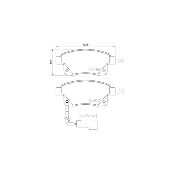 Bromsbeläggsats, Bakaxel Brembo P 24 066 BREMBO