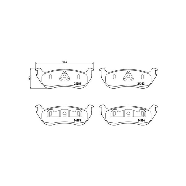 Bromsbeläggsats, Bakaxel Brembo P 24 068 BREMBO