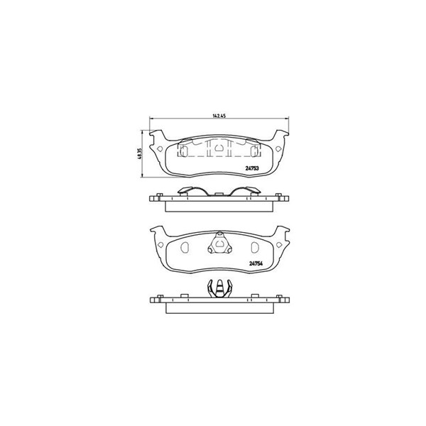 Bromsbeläggsats, Bakaxel Brembo P 24 083 BREMBO
