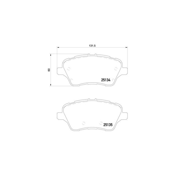 Bromsbeläggsats, Framaxel Brembo P 24 151 BREMBO