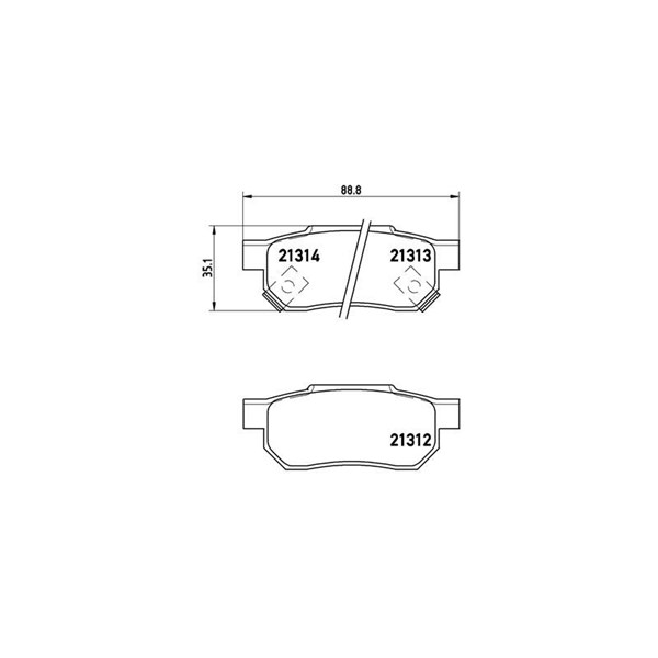 Bromsbeläggsats, Bakaxel Brembo P 28 017 BREMBO
