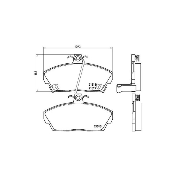Bromsbeläggsats, Framaxel Brembo P 28 020 BREMBO