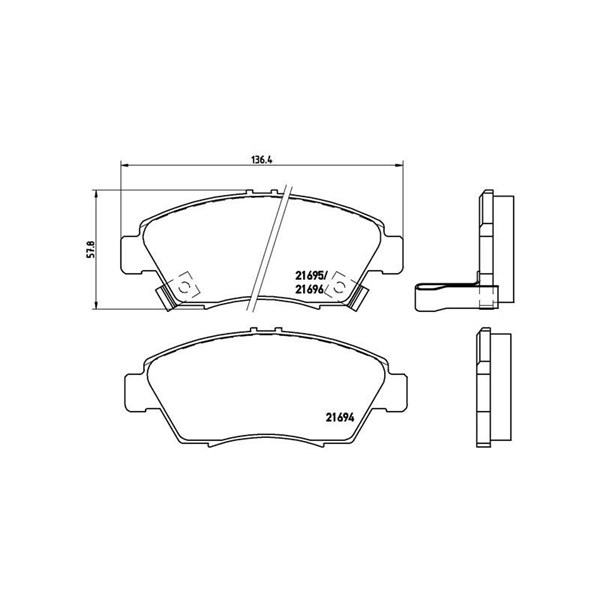 Bromsbeläggsats, Framaxel Brembo P 28 023 BREMBO