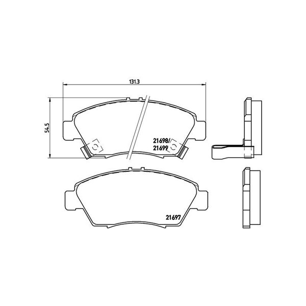 Bromsbeläggsats, Framaxel Brembo P 28 024 BREMBO