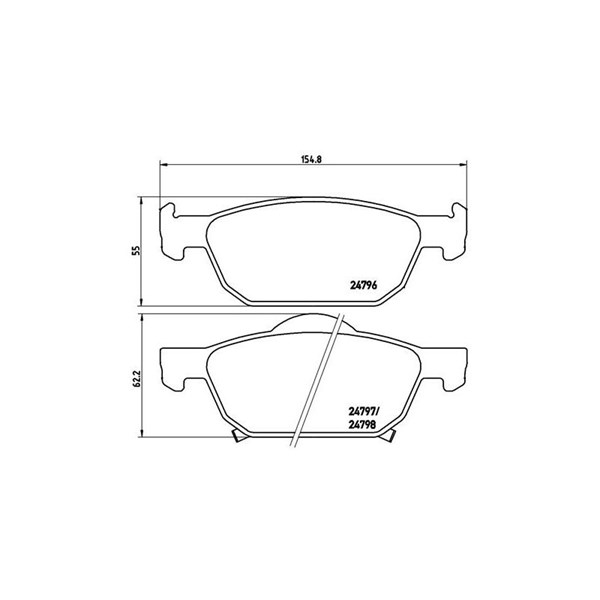 Bromsbeläggsats, Framaxel Brembo P 28 044 BREMBO