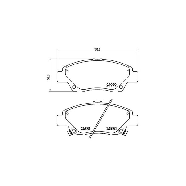 Bromsbeläggsats, Framaxel Brembo P 28 050 BREMBO