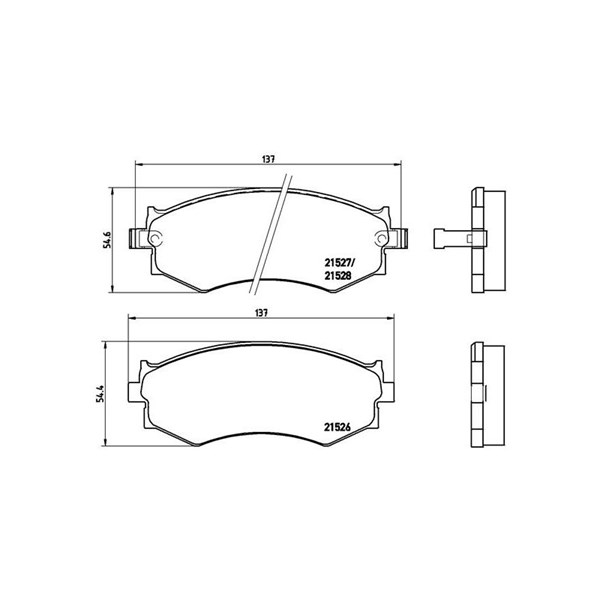 Bromsbeläggsats, Framaxel Brembo P 30 002 BREMBO